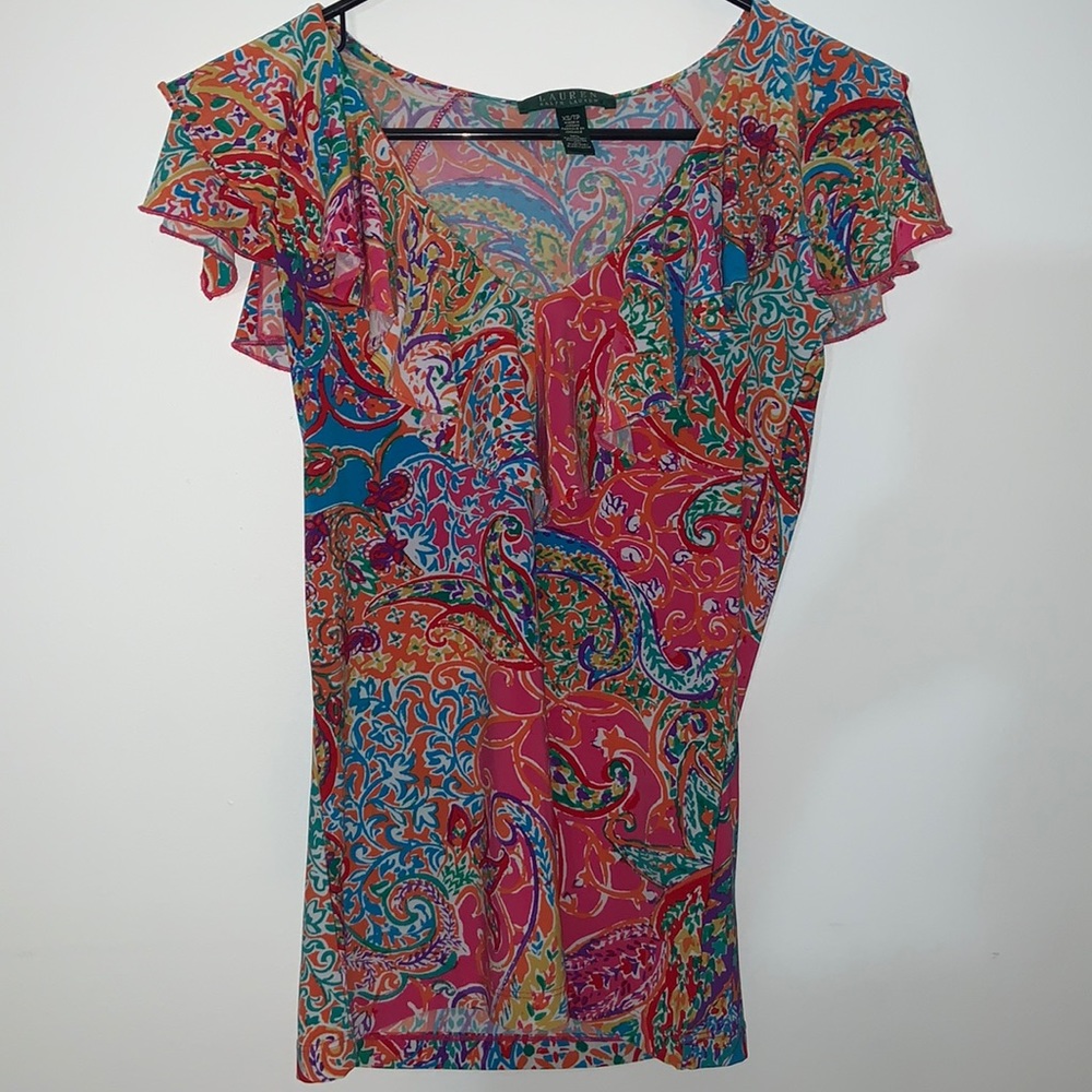 Paisley Print Ruffle top